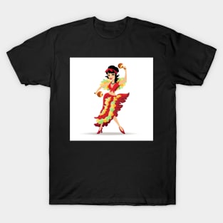 Latina beautiful girl dancing with maracas T-Shirt